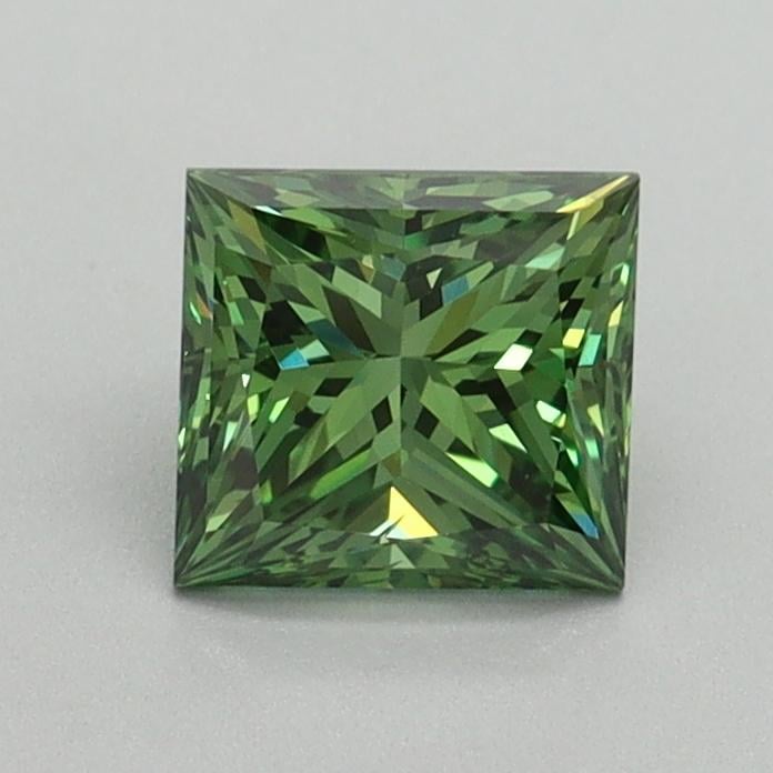 0.97 Ct. Fancy Vivid Green Princess Lab Grown Diamond