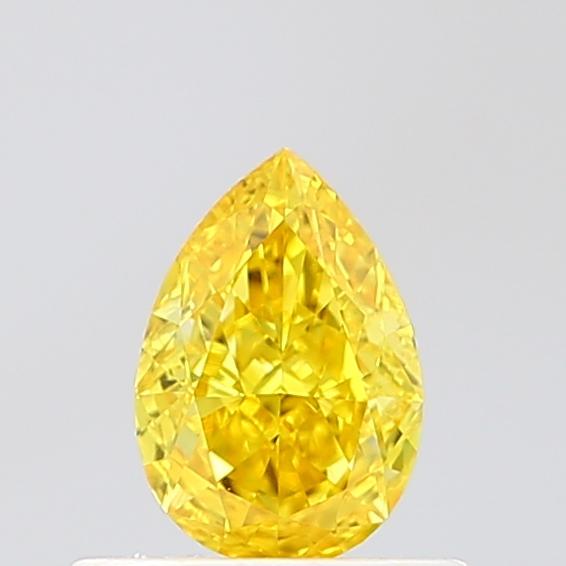 0.51 Ct. Fancy Vivid Yellow Pear Lab Grown Diamond