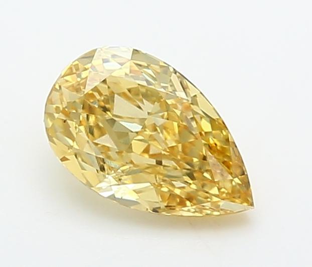 0.96 Ct. Fancy Vivid  Yellow Pear Lab Grown Diamond