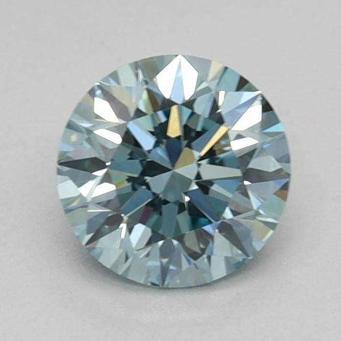 0.70 Ct. Fancy Intense Greenish Blue Round Lab Grown Diamond