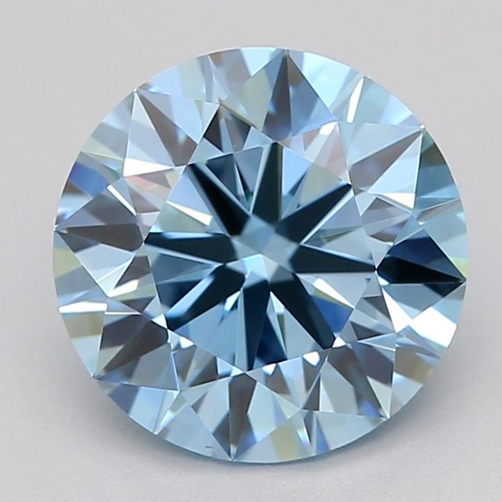 1.23 Ct. Fancy Vivid  Blue Round Lab Grown Diamond