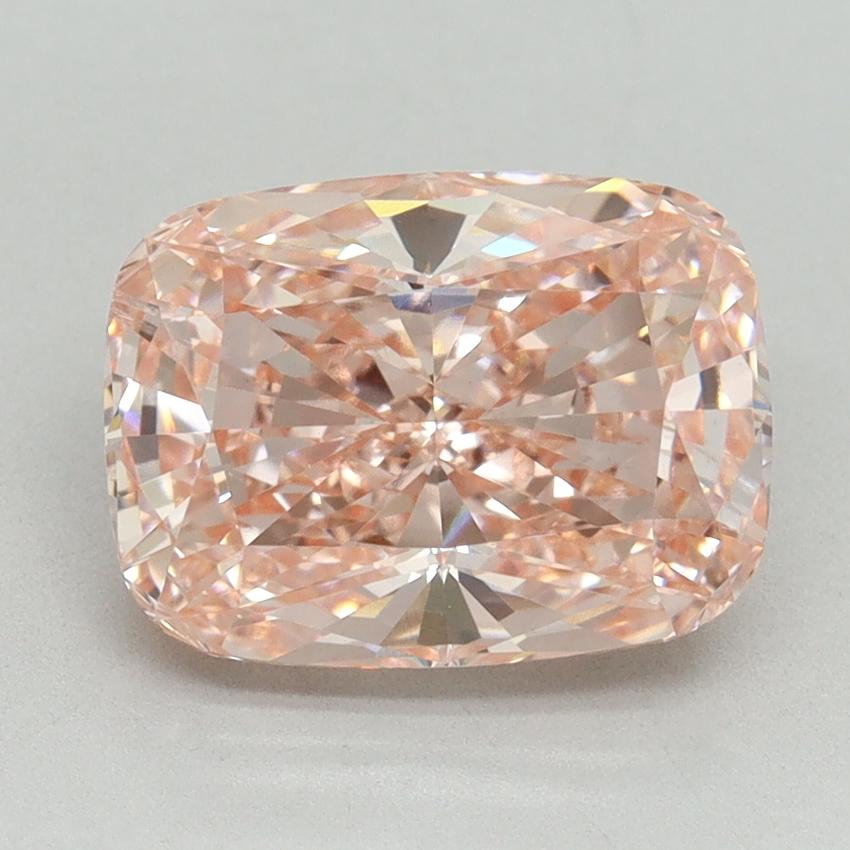 3.17 Ct. Fancy Vivid Pink Cushion Lab Grown Diamond