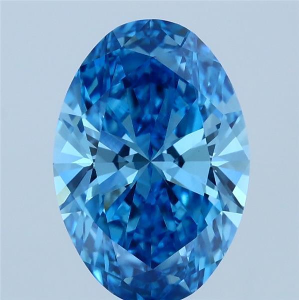 2.14 Ct. Fancy Vivid Blue Oval Lab Grown Diamond