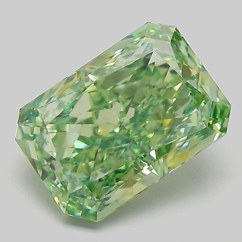 3.05 Ct. Fancy Vivid  Green Radiant Lab Grown Diamond