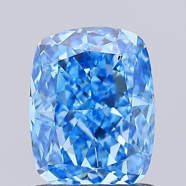 0.95 Ct. Fancy Vivid Blue Cushion Lab Grown Diamond