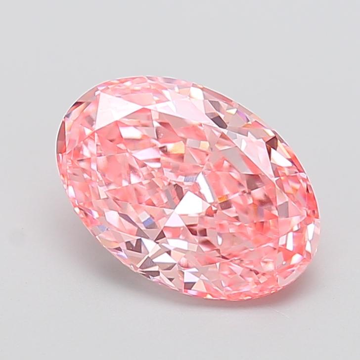 3.40 Ct. Fancy Vivid Pink Oval Lab Grown Diamond