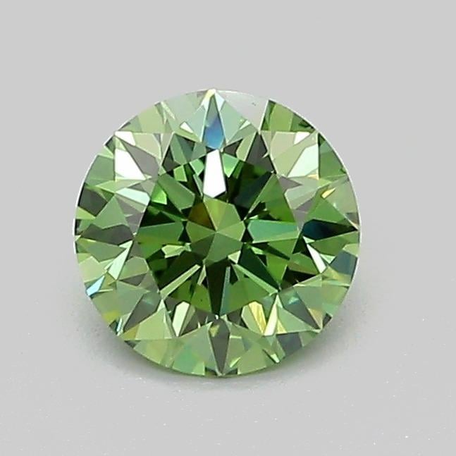 0.73 Ct. Fancy Vivid  Green Round Lab Grown Diamond