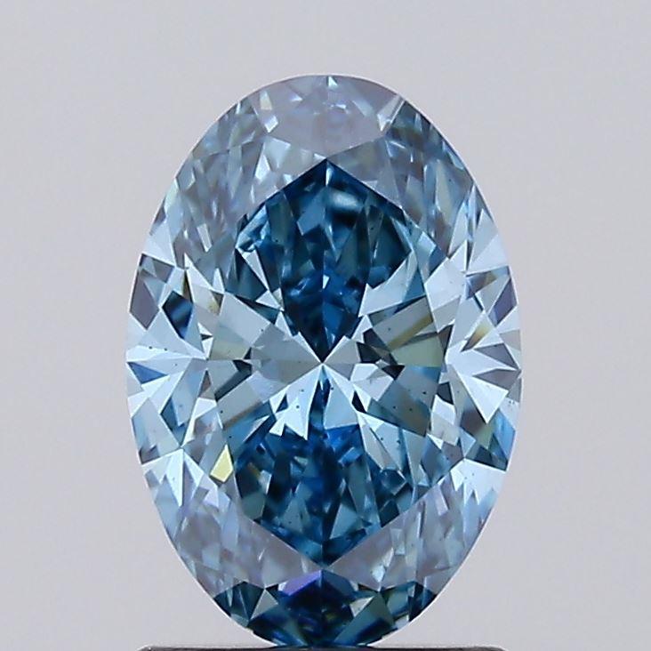 1.32 Ct. Fancy Vivid Blue Oval Lab Grown Diamond