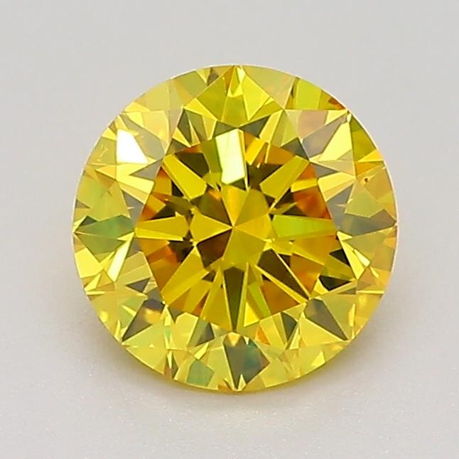 1.03 Ct. Fancy Vivid Yellow Round Lab Grown Diamond
