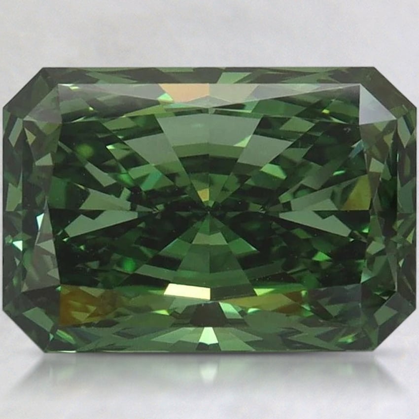 4.05 Ct. Fancy Vivid Green Radiant Lab Grown Diamond