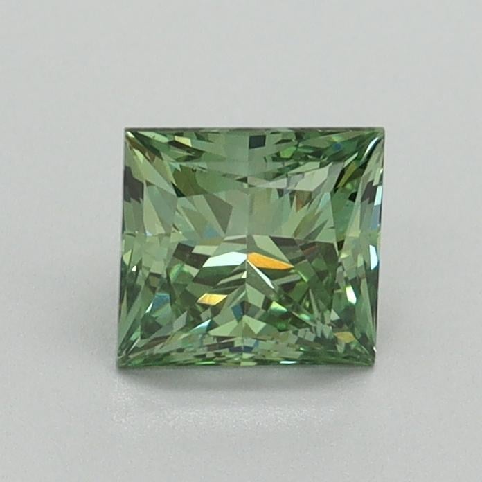 0.81 Ct. Fancy Vivid Green Princess Lab Grown Diamond