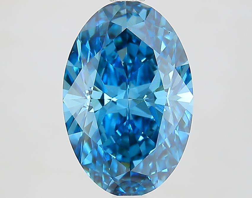 3.06 Ct. Fancy Vivid Blue Oval Lab Grown Diamond