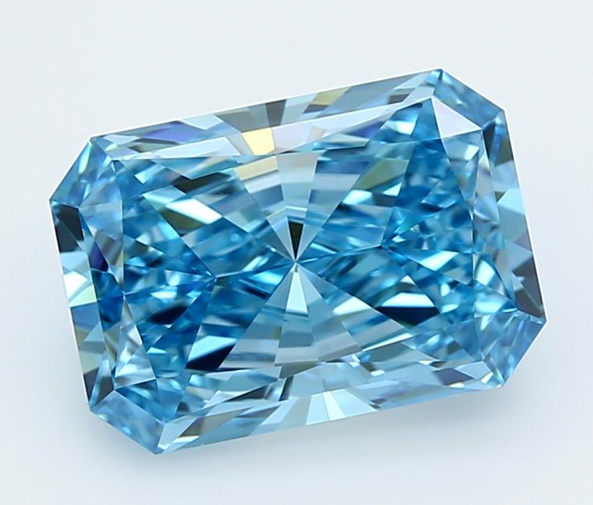 4.11 Ct. Fancy Vivid  Blue Radiant Lab Grown Diamond