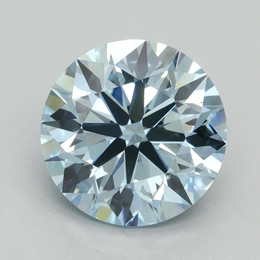 3.05 Ct. Fancy Vivid Blue Round Lab Grown Diamond