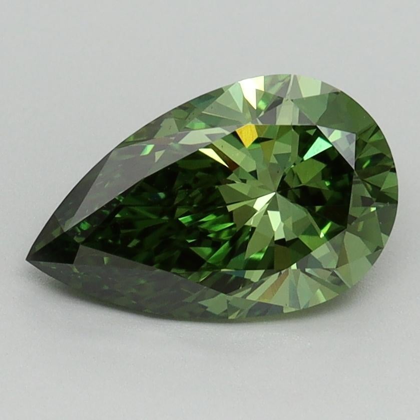 1.53 Ct. Fancy Vivid Pacific Green Pear Lab Grown Diamond