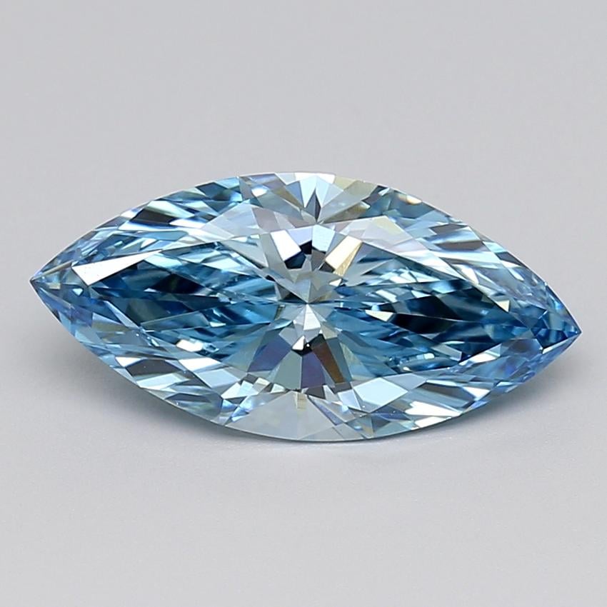 3.03 Ct. Fancy Vivid  Blue Marquise Lab Grown Diamond