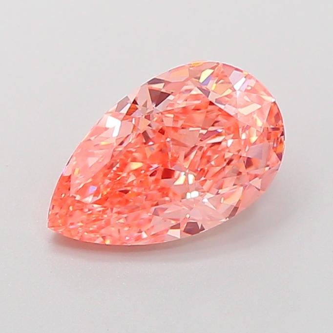 2.27 Ct. Fancy Vivid Orangy Pink Pear Lab Grown Diamond