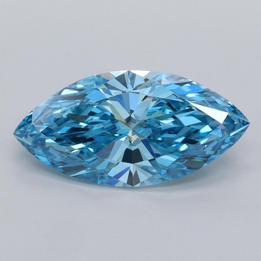 2.57 Ct. Fancy Vivid  Blue Marquise Lab Grown Diamond