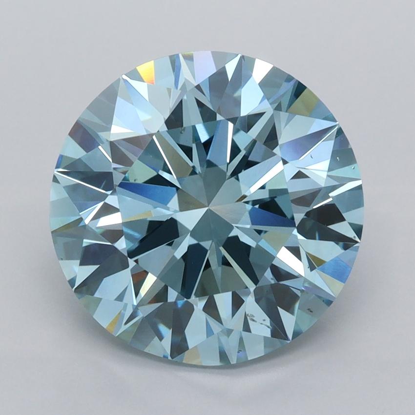4.97 Ct. Fancy Vivid  Blue Round Lab Grown Diamond