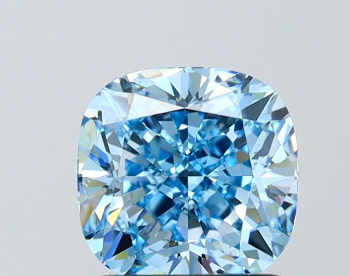 1.57 Ct. Fancy Vivid Blue Cushion Lab Grown Diamond