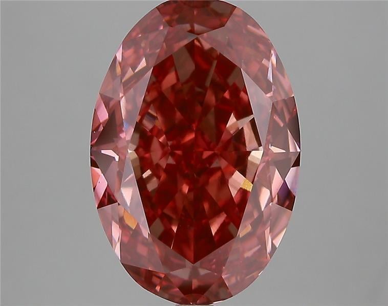 6.45 Ct. Fancy Vivid Pink Oval Lab Grown Diamond