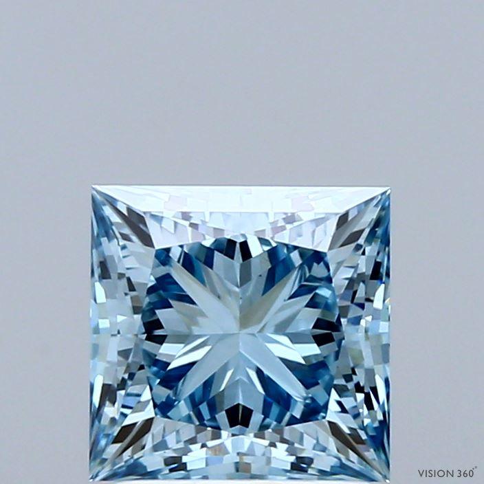 2.01 Ct. Fancy Vivid Blue Princess Lab Grown Diamond