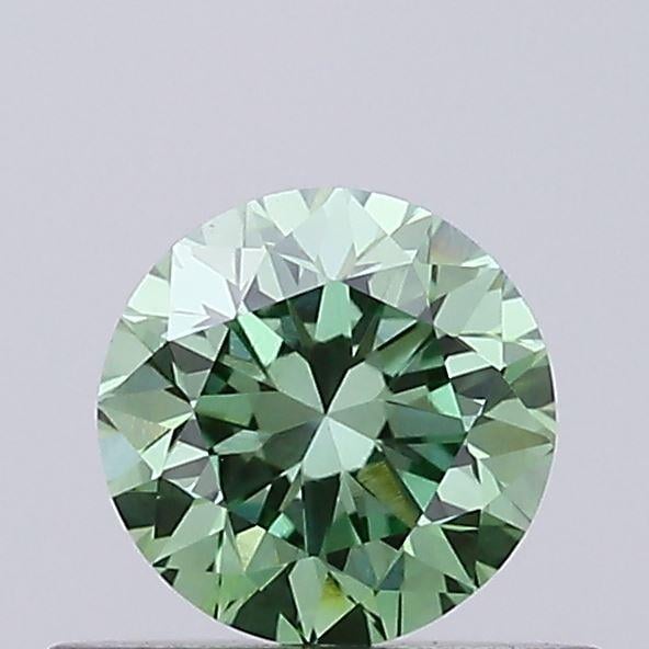 0.47 Ct. Fancy Vivid Green Round Lab Grown Diamond