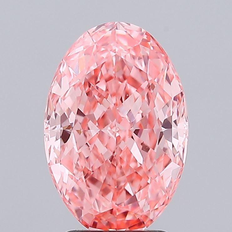 3.02 Ct. Fancy Vivid Pink Oval Lab Grown Diamond