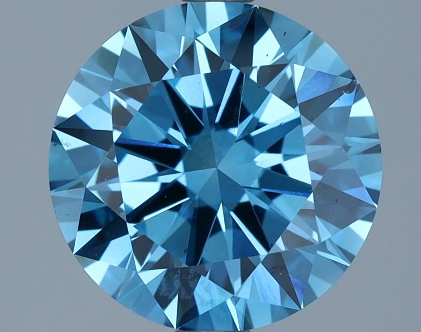 2.40 Ct. Fancy Deep Blue Round Lab Grown Diamond