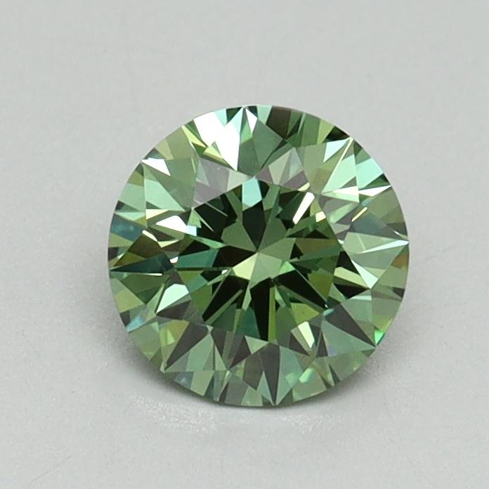 0.71 Ct. Fancy Vivid Green Round Lab Grown Diamond