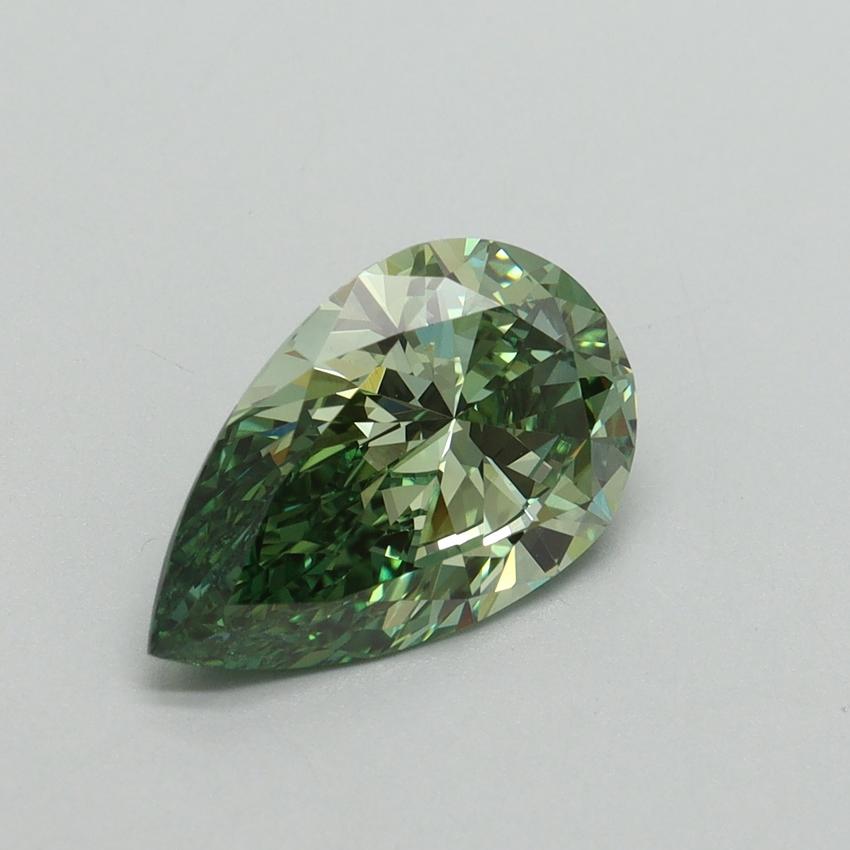 2.06 Ct. Fancy Vivid Green Pear Lab Grown Diamond