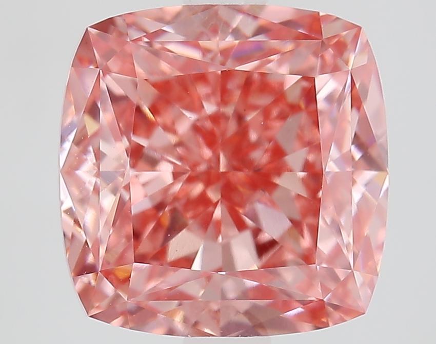 3.93 Ct. Fancy Vivid Pink Cushion Lab Grown Diamond