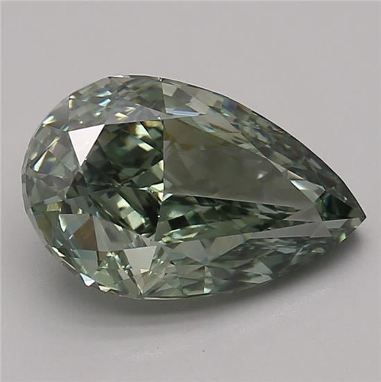 3.25 Ct. Fancy Vivid Green Pear Lab Grown Diamond