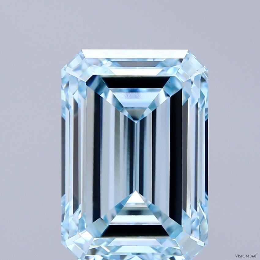7.11 Ct. Fancy Intense Blue Emerald Lab Grown Diamond
