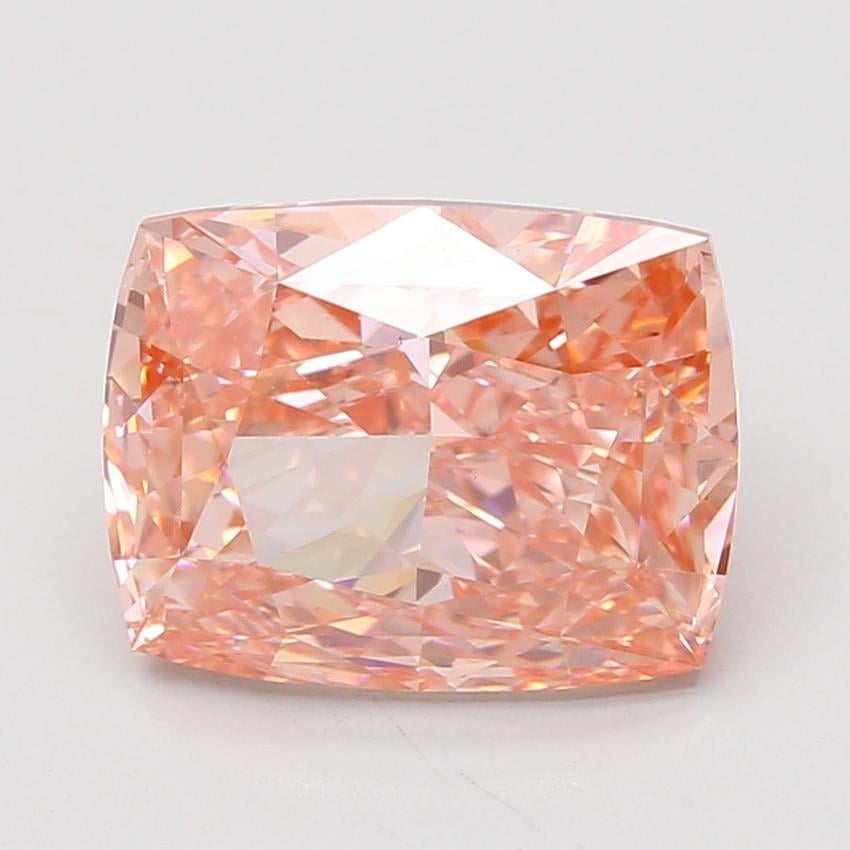 6.06 Ct. Fancy Vivid Pink Cushion Lab Grown Diamond