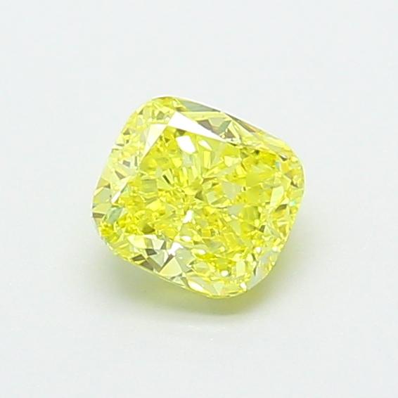 0.69 Ct. Fancy Intense  Yellow Cushion Lab Grown Diamond