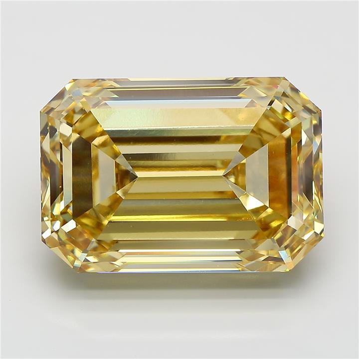 20.01 Ct. Fancy Intense  Yellow Emerald Lab Grown Diamond
