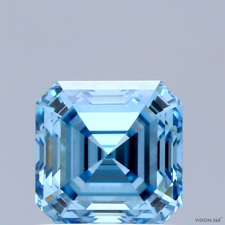 1.07 Ct. Fancy Vivid Blue Asscher Lab Grown Diamond
