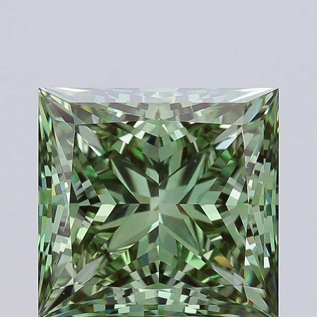 8.49 Ct. Fancy Vivid Green Princess Lab Grown Diamond