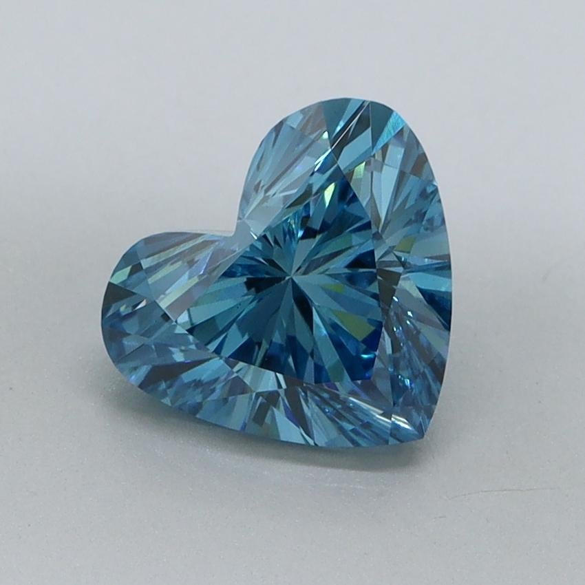 1.28 Ct. Fancy Vivid Blue Heart Lab Grown Diamond
