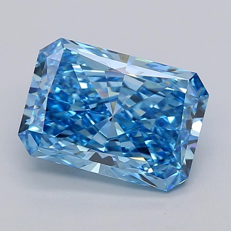 4.06 Ct. Fancy Vivid  Blue Radiant Lab Grown Diamond