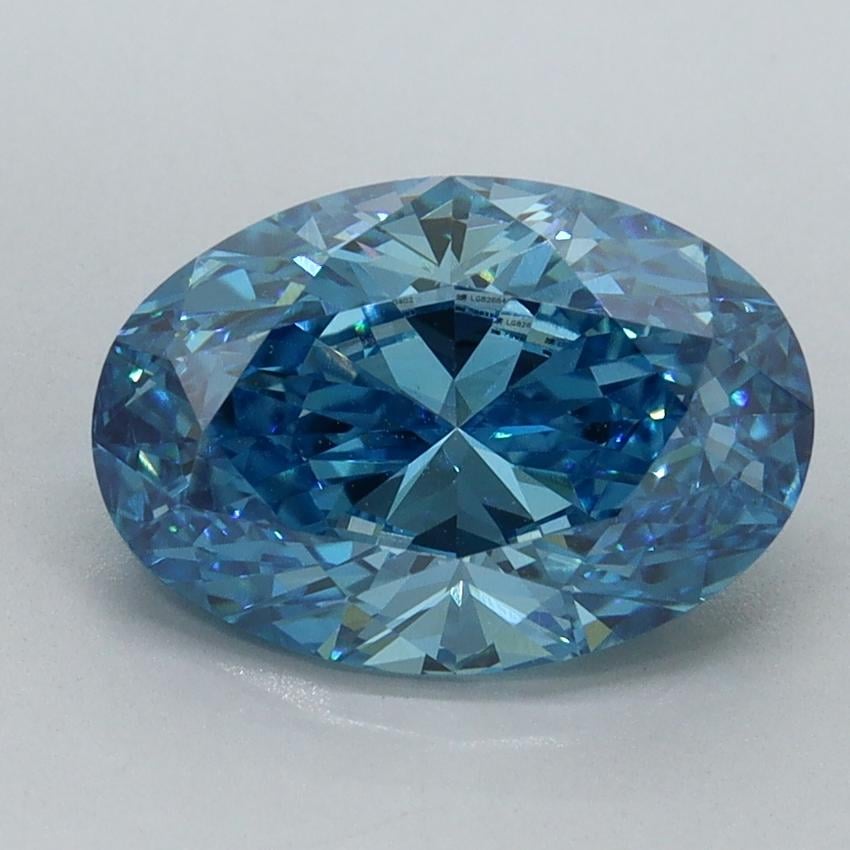 2.52 Ct. Fancy Vivid Malibu Blue Oval Lab Grown Diamond