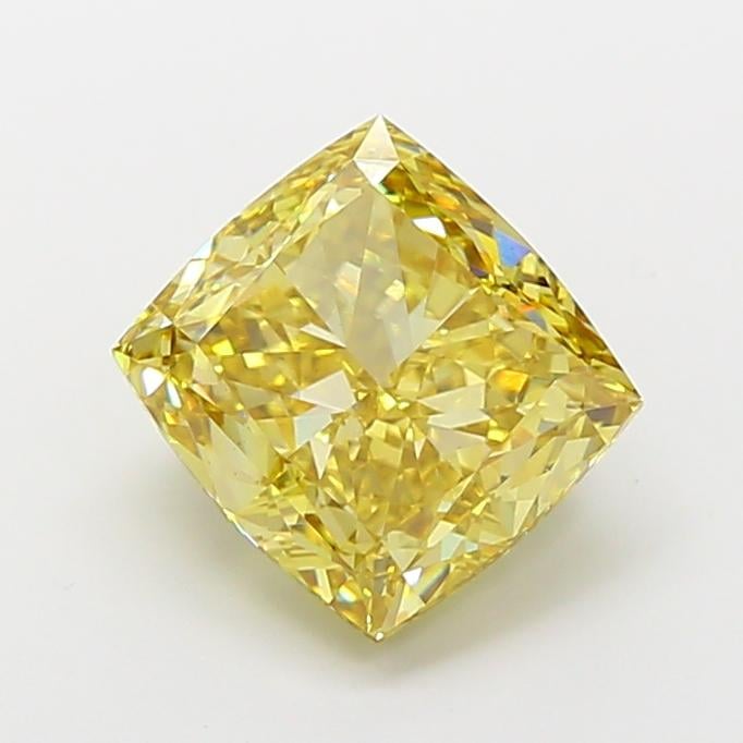 5.51 Ct. Fancy Intense Yellow Cushion Lab Grown Diamond