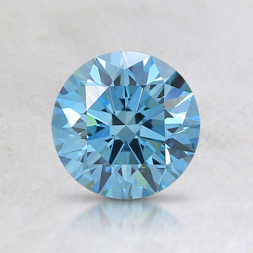 0.90 Ct. Fancy Greenish Blue Round Lab Created Diamond
