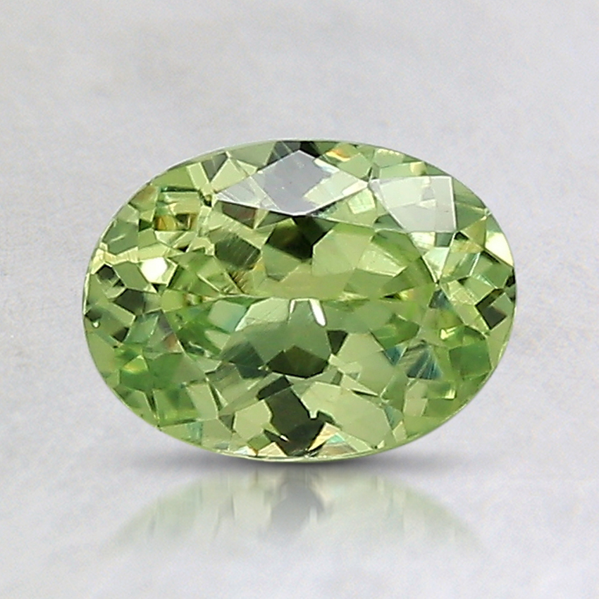 7.4x5.5mm Unheated Green Oval Montana Sapphire