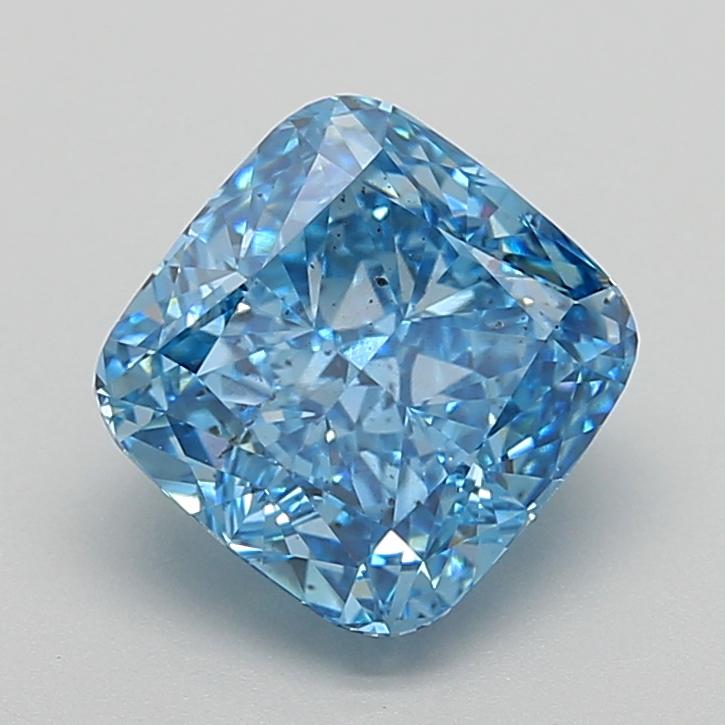 3.53 Ct. Fancy Vivid  Blue Cushion Lab Grown Diamond