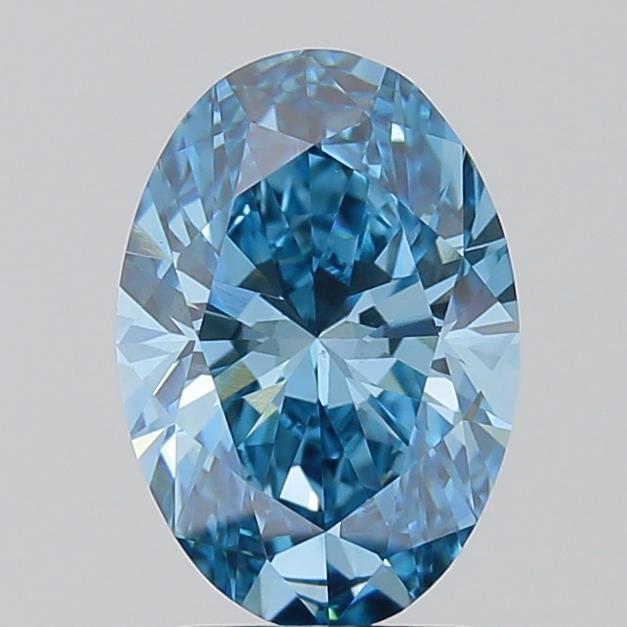 2.02 Ct. Fancy Vivid Blue Oval Lab Grown Diamond