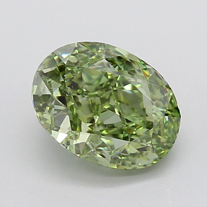 3.03 Ct. Fancy Vivid  Green Oval Lab Grown Diamond