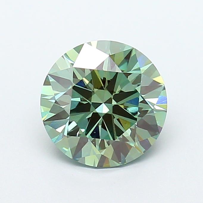 2.09 Ct. Fancy Vivid Green Round Lab Grown Diamond