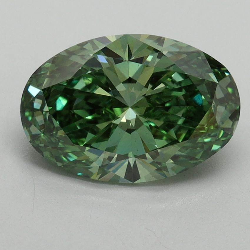 2.15 Ct. Fancy Vivid Pacific Green Oval Lab Grown Diamond